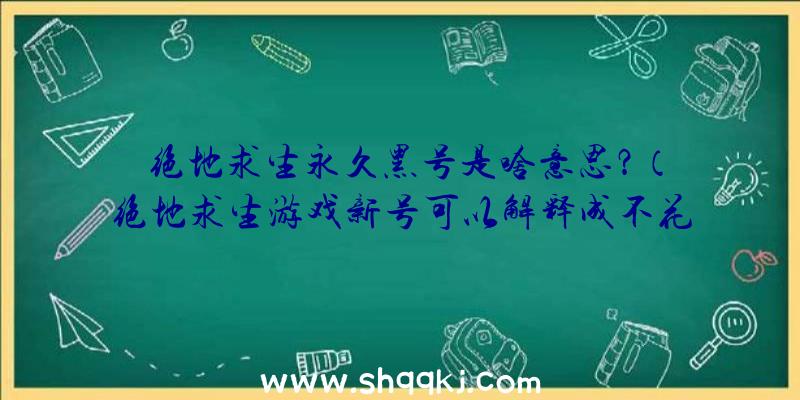 绝地求生永久黑号是啥意思？（绝地求生游戏新号可以解释成不花钱选购的账户）